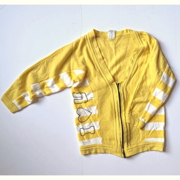 Carter's Other - Carter's 	Vintage 1980s Yellow "I Heart You" Zip Fleece Sweatshirt Cardigan Sz 4